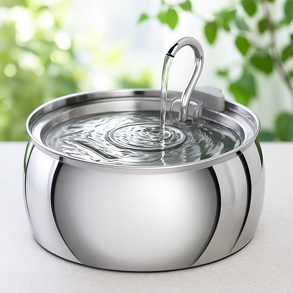 4L Ultra-Quiet Stainless Steel Cat Water Fountain Automatic Drink Filter Pet Drinking Dispenser Drinker for Cats Water Filter